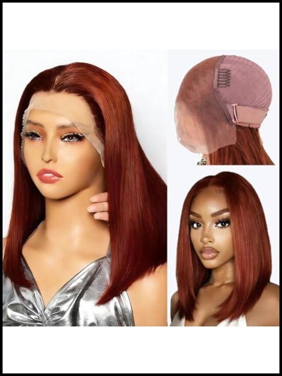 13x6 HD Lace Front Bob Wig Human Hair Straight Glueless Pre Plucked Pre Cut 8 main image 5